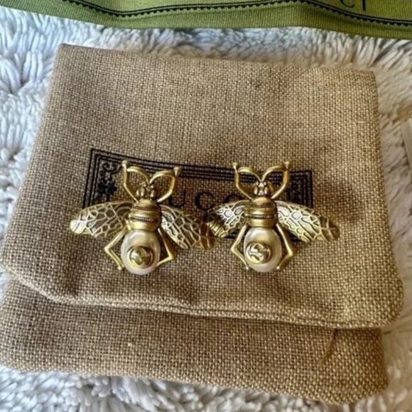 New Gucci bee earrings with box and bag - Picture 1 of 4